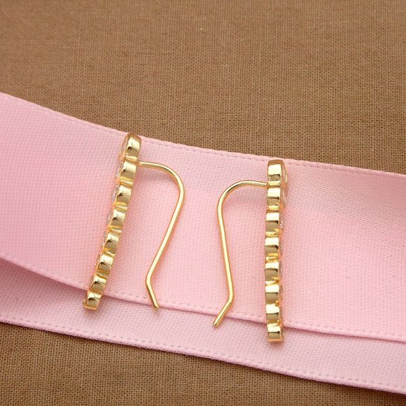 NEW Gold Crawler Earrings, Ear Climber, Minimalist Cuff Earrings, Gift For Women - Picture 4 of 9